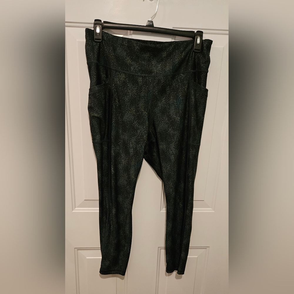 Jockey Black and Green/teal Patterned Leggings